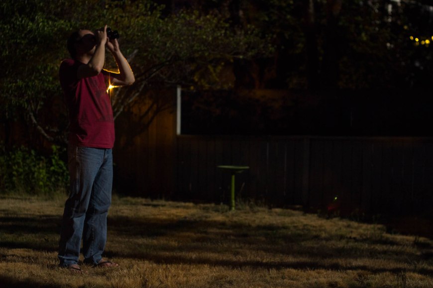 Eli looking at the moon